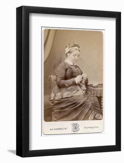 Victorian Lady Knitting-null-Framed Photographic Print