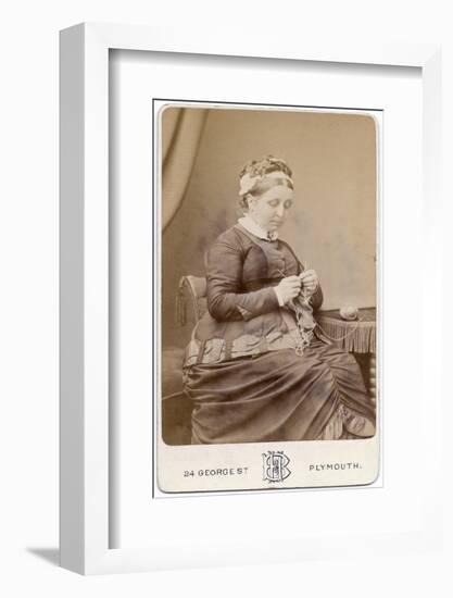 Victorian Lady Knitting-null-Framed Photographic Print