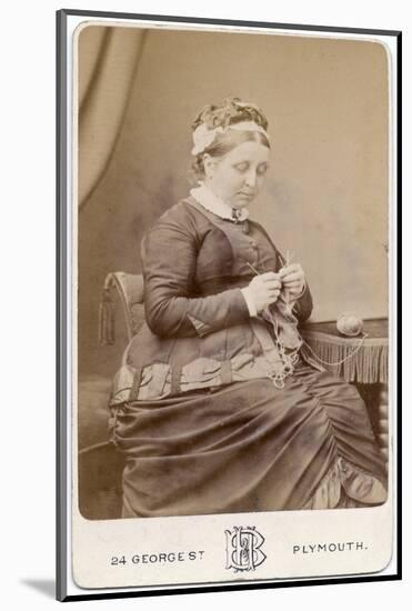 Victorian Lady Knitting-null-Mounted Photographic Print