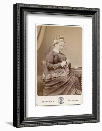 Victorian Lady Knitting-null-Framed Photographic Print