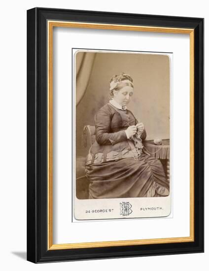 Victorian Lady Knitting-null-Framed Photographic Print