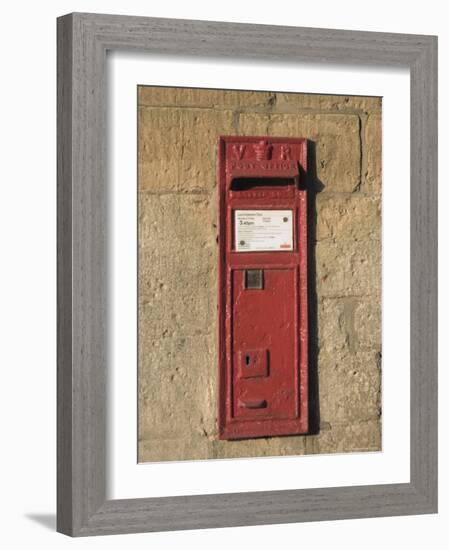 Victorian Post Box, Stanway Village. the Cotswolds, Gloucestershire, England, United Kingdom-David Hughes-Framed Photographic Print