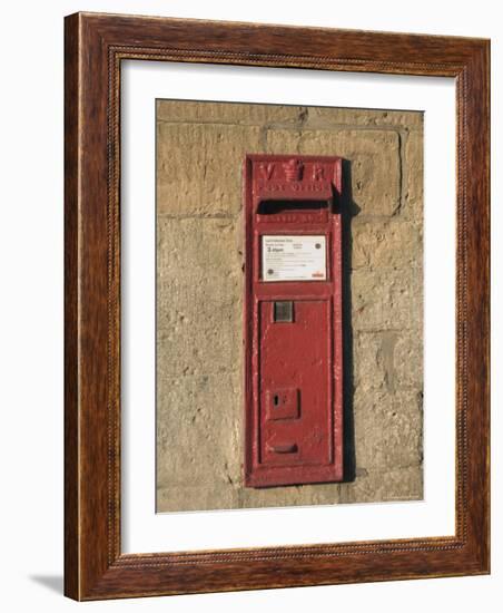 Victorian Post Box, Stanway Village. the Cotswolds, Gloucestershire, England, United Kingdom-David Hughes-Framed Photographic Print