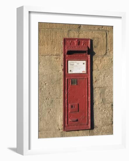 Victorian Post Box, Stanway Village. the Cotswolds, Gloucestershire, England, United Kingdom-David Hughes-Framed Photographic Print