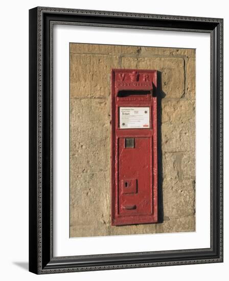 Victorian Post Box, Stanway Village. the Cotswolds, Gloucestershire, England, United Kingdom-David Hughes-Framed Photographic Print