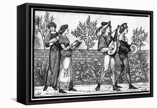 Victorian Reconstruction of Medieval Music Making-null-Framed Stretched Canvas