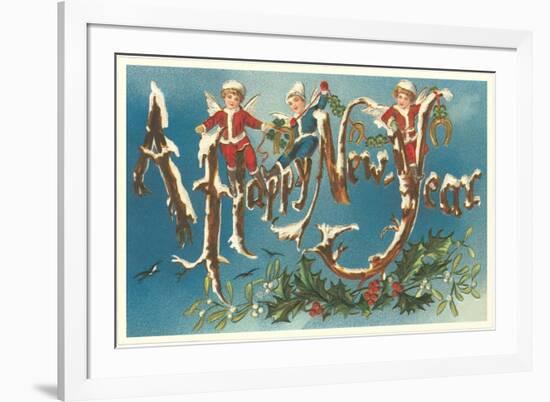 Victorian Santa Angels-null-Framed Art Print