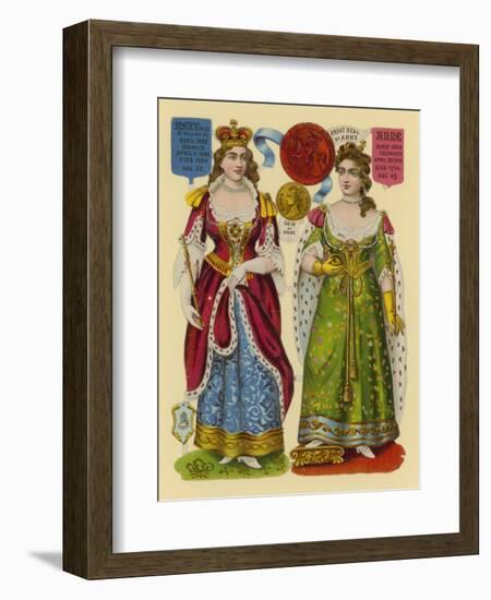 Victorian Scrap: Queen Mary, Queen Anne-English School-Framed Giclee Print