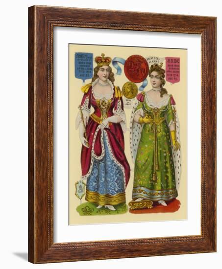 Victorian Scrap: Queen Mary, Queen Anne-English School-Framed Giclee Print