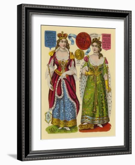 Victorian Scrap: Queen Mary, Queen Anne-English School-Framed Giclee Print