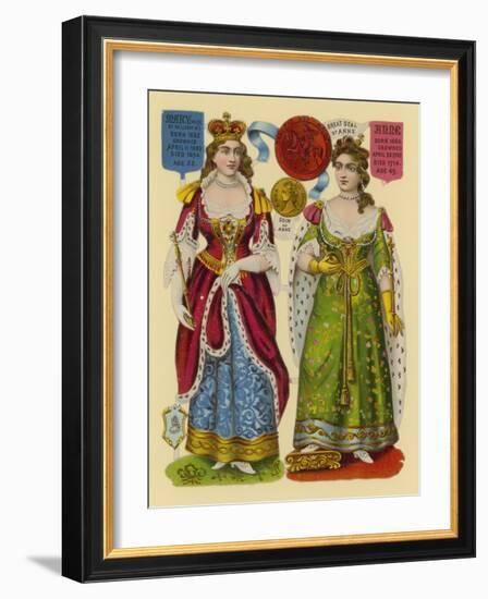 Victorian Scrap: Queen Mary, Queen Anne-English School-Framed Giclee Print