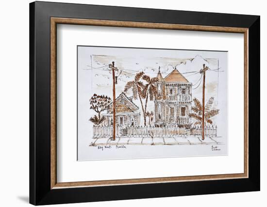 Victorian style 'Conch houses,' Key West, Florida-Richard Lawrence-Framed Photographic Print