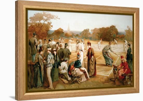 Victorian Tennis Match-null-Framed Stretched Canvas