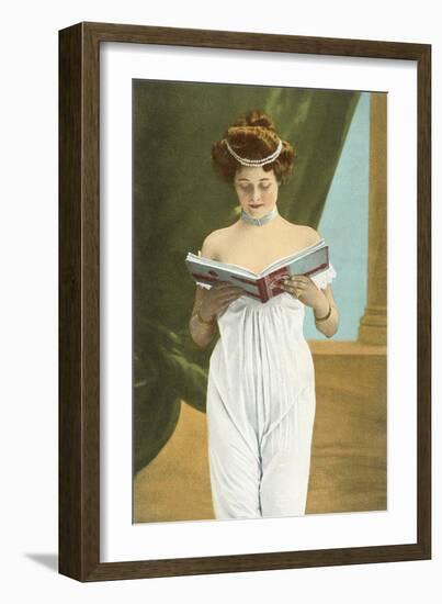 Victorian Woman Reading-null-Framed Art Print