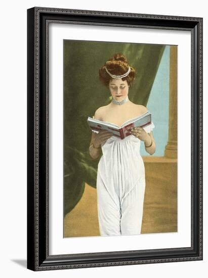 Victorian Woman Reading-null-Framed Art Print