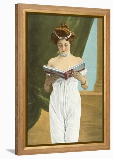 Victorian Woman Reading-null-Framed Stretched Canvas