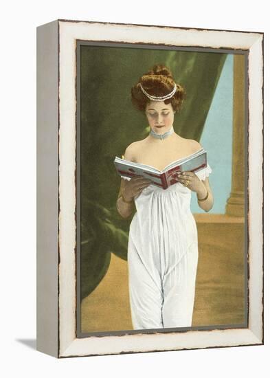 Victorian Woman Reading-null-Framed Stretched Canvas