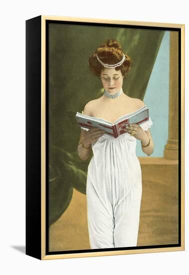 Victorian Woman Reading-null-Framed Stretched Canvas