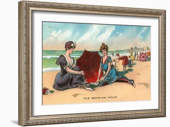 Victorians on the Beach-null-Framed Art Print