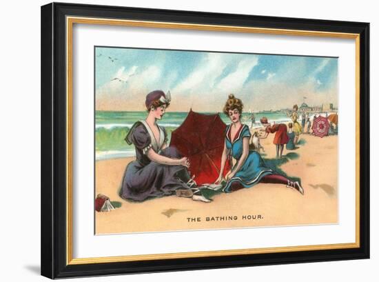 Victorians on the Beach-null-Framed Art Print