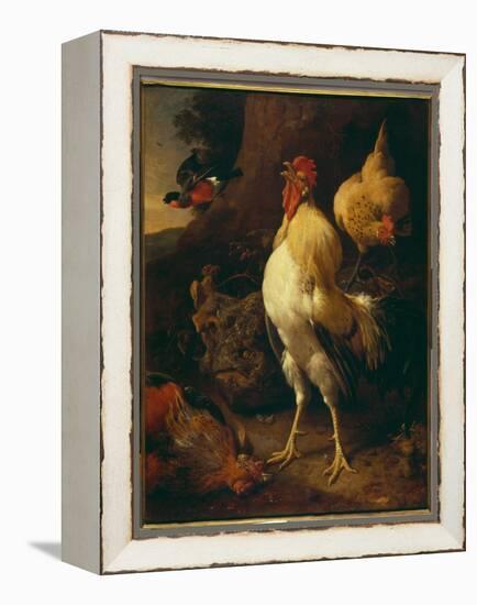 Victorious Cockerel-Melchior de Hondecoeter-Framed Premier Image Canvas