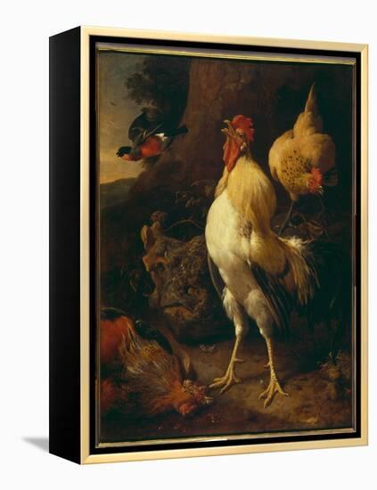 Victorious Cockerel-Melchior de Hondecoeter-Framed Premier Image Canvas