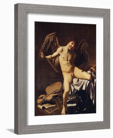 Victorious Cupid, 1602-Caravaggio-Framed Giclee Print