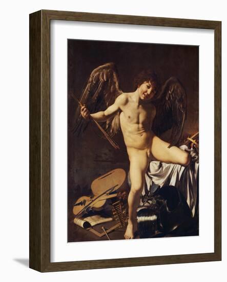 Victorious Cupid, 1602-Caravaggio-Framed Giclee Print