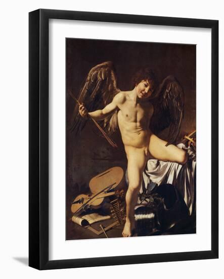 Victorious Cupid, 1602-Caravaggio-Framed Giclee Print