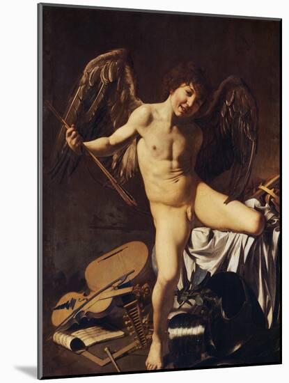 Victorious Cupid, 1602-Caravaggio-Mounted Giclee Print