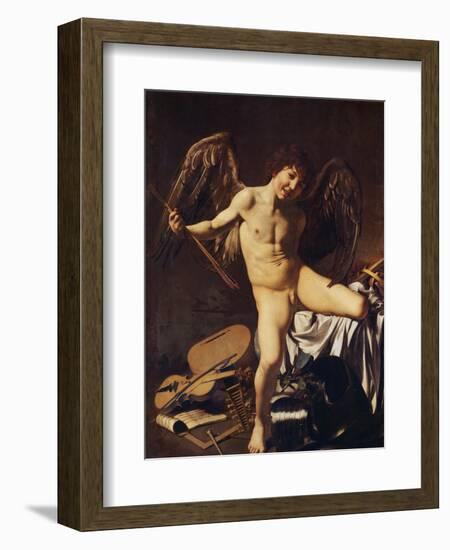 Victorious Cupid, 1602-Caravaggio-Framed Giclee Print