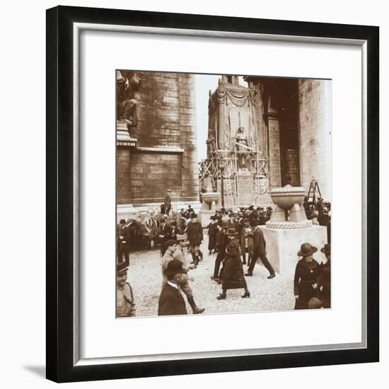 Victory celebration, civilians at the Arc de Triomphe, Paris, France, July 1919-Unknown-Framed Photographic Print