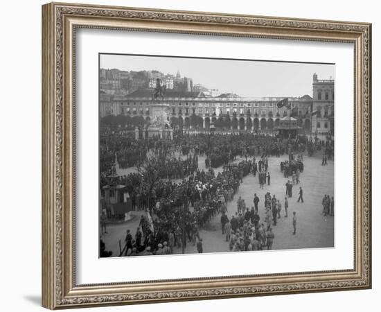 Victory celebrations in Praca do Comercio, Lisbon, 1918-null-Framed Photographic Print