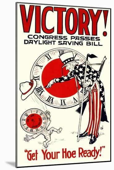 Victory! Congress Passes Daylight Savings Bill Poster-null-Mounted Giclee Print