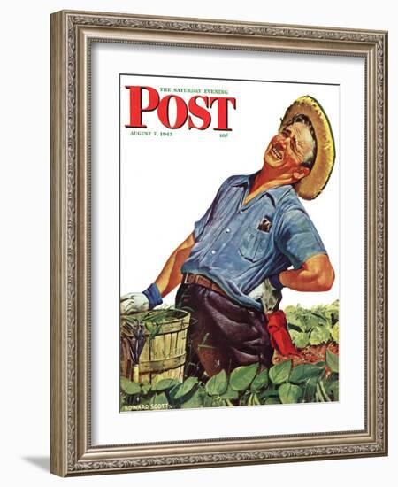 "Victory Garden," Saturday Evening Post Cover, August 7, 1943-Howard Scott-Framed Giclee Print