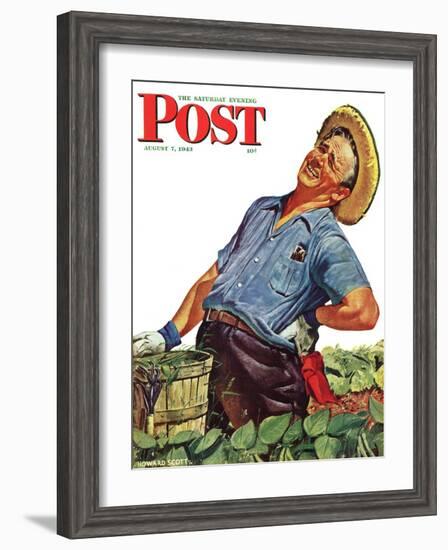 "Victory Garden," Saturday Evening Post Cover, August 7, 1943-Howard Scott-Framed Giclee Print