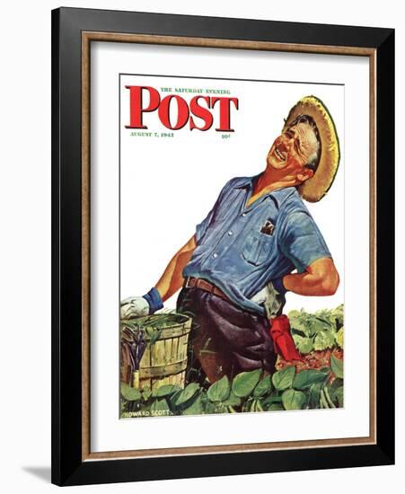 "Victory Garden," Saturday Evening Post Cover, August 7, 1943-Howard Scott-Framed Giclee Print