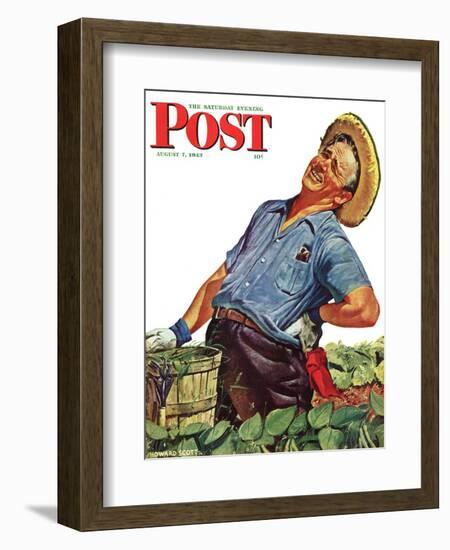 "Victory Garden," Saturday Evening Post Cover, August 7, 1943-Howard Scott-Framed Giclee Print