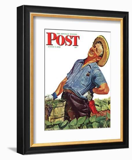 "Victory Garden," Saturday Evening Post Cover, August 7, 1943-Howard Scott-Framed Giclee Print