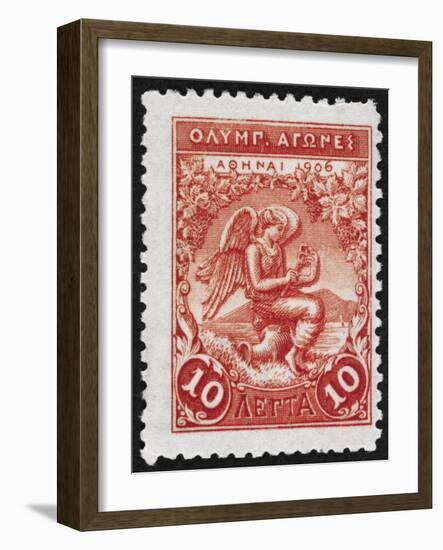 Victory. Greece 1906 Olympic Games 10 Lepta, Unused-null-Framed Giclee Print