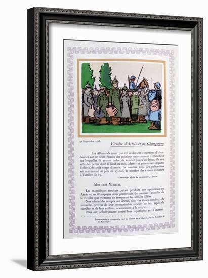 Victory in Artois and Champagne, 30th September 1915-Andre Helle-Framed Giclee Print