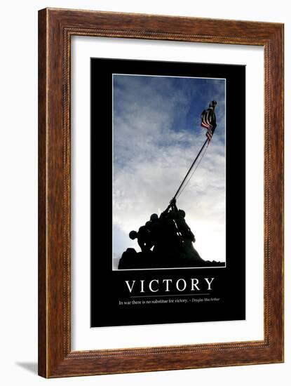 Victory: Inspirational Quote and Motivational Poster-null-Framed Photographic Print