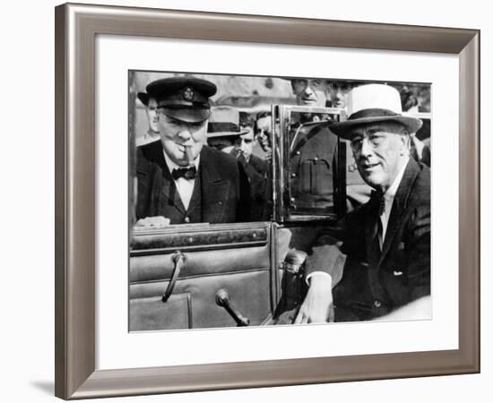 'Victory Is Everywhere,' Said Winston Churchill as He Greeted President Franklin Roosevelt-null-Framed Photo