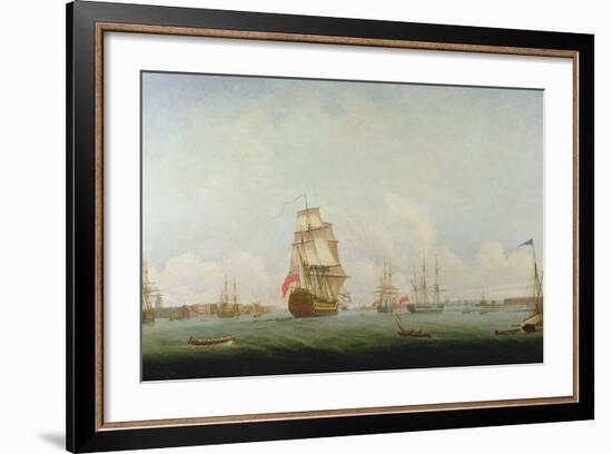 Victory Leaving Portsmouth-Captain William Elliott-Framed Giclee Print