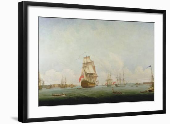 Victory Leaving Portsmouth-Captain William Elliott-Framed Giclee Print