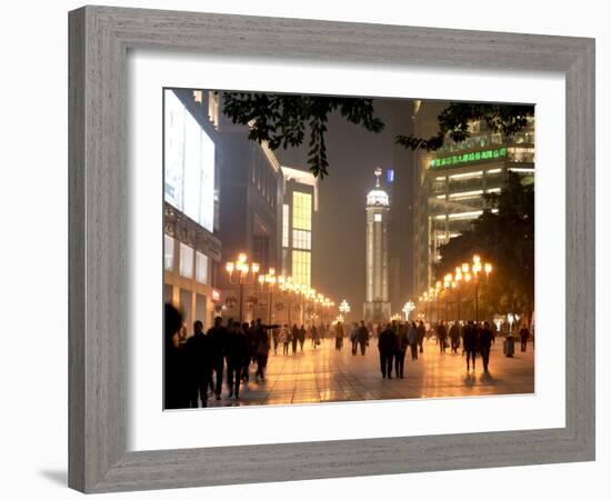 Victory Monument and Shopping Area. Chongqing City Chongqing, China, Asia-Charles Bowman-Framed Photographic Print