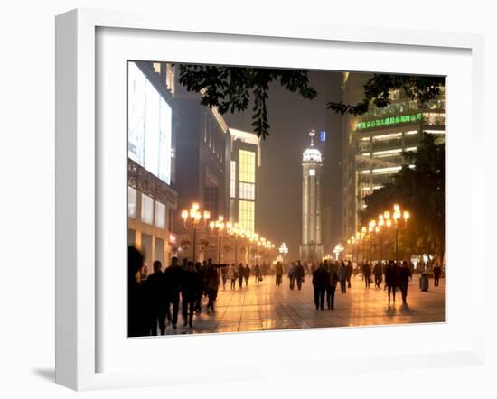 Victory Monument and Shopping Area. Chongqing City Chongqing, China, Asia-Charles Bowman-Framed Photographic Print