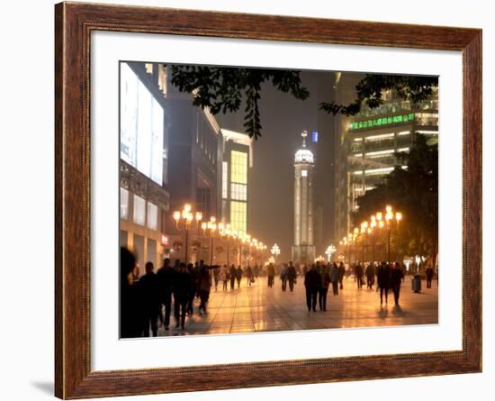 Victory Monument and Shopping Area. Chongqing City Chongqing, China, Asia-Charles Bowman-Framed Photographic Print