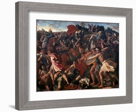 Victory of Joshua over the Amalekites, 1625-1626-Nicolas Poussin-Framed Giclee Print