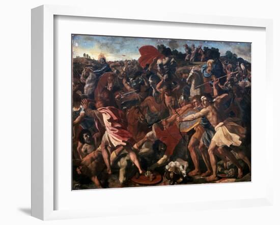 Victory of Joshua over the Amalekites, 1625-1626-Nicolas Poussin-Framed Giclee Print